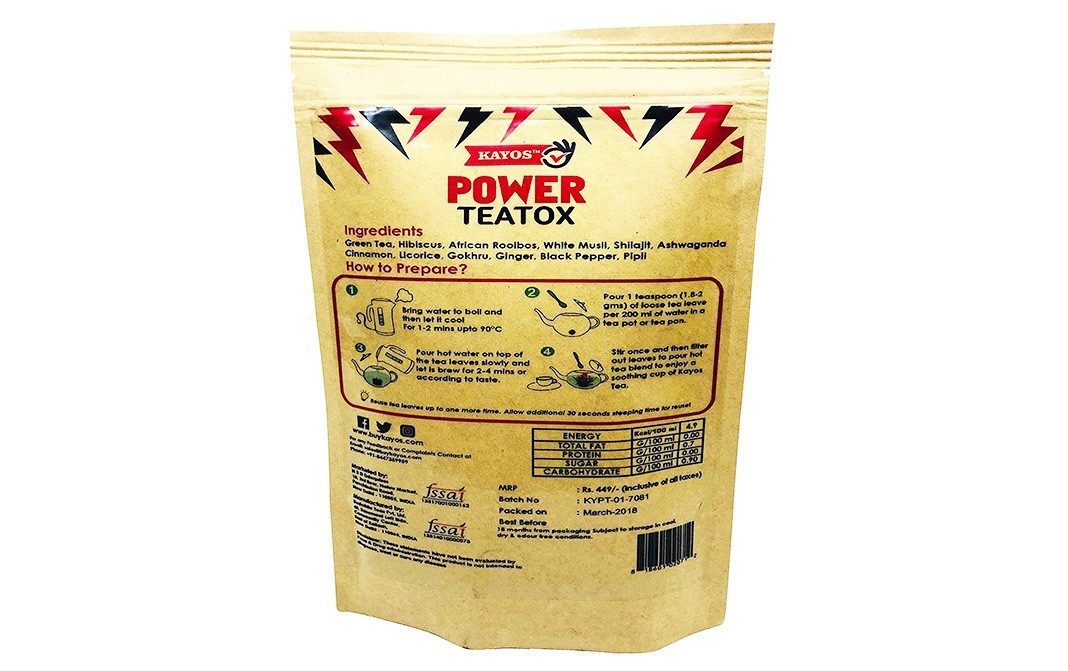 Kayos Powder Teatox Tea   Pack  50 grams